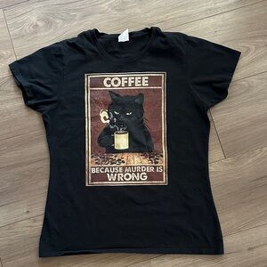 “ Coffee because murder is wrong “ t-shirt Size Large graphic tee